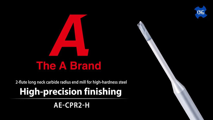 AE-CPR2-H: 2-flute high-precision finishing long neck carbide radius end mill for high-hardness steel