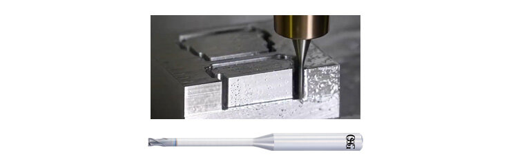 リブ溝加工の様子と使用工具AE-CPR2-H