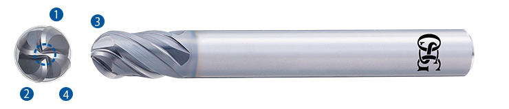OSG ハイスボールエンドミル XPM2刃 ボール半径10mm 刃長38mm 89230